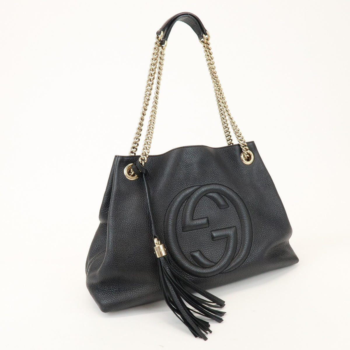 Gucci Soho Chain Strap Leather Black Leather Shoulder Bag Bag (Pre-Owned)