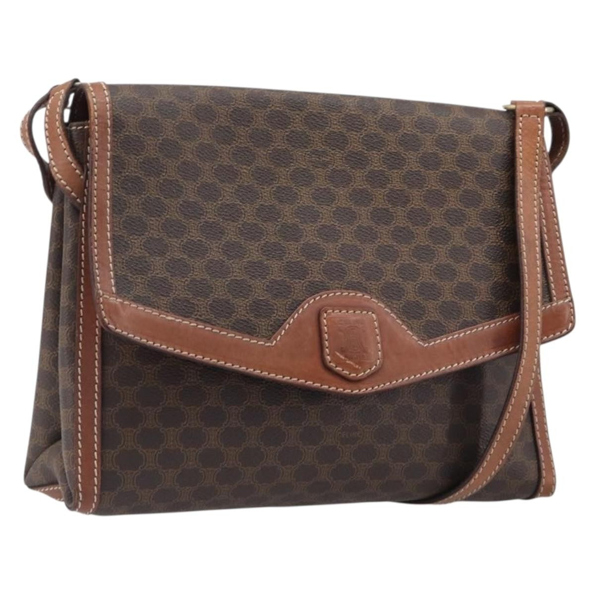 Celine Vintage Macadam Canvas Brown Canvas Backpack Bag (Pre-Owned)