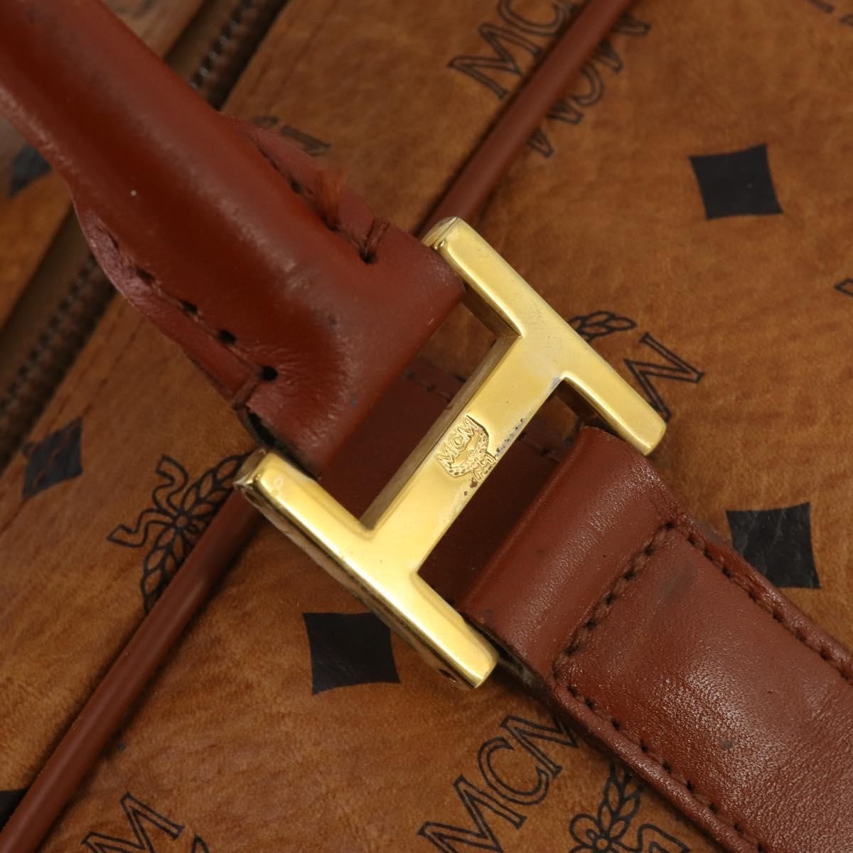 MCM Vicetos Leather Brown Leather Travel Bag Bag (Pre-Owned)