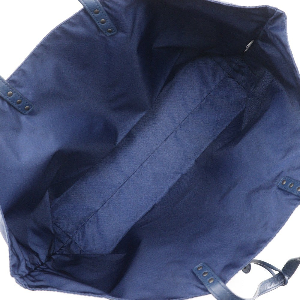 Bottega Veneta Intrecciolusion Tote Printed Nylon Navy Nylon Tote Bag Bag (Pre-Owned)