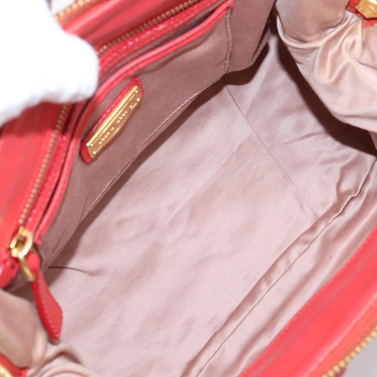 Miu Miu Madras Bowler Matelasse Leather Red Leather Handbag (Pre-Owned)