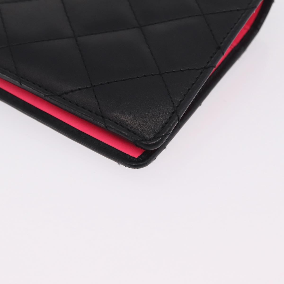 Chanel Cambon Bifold Quilted Calfskin Black Leather Wallets Accessory (Pre-Owned)