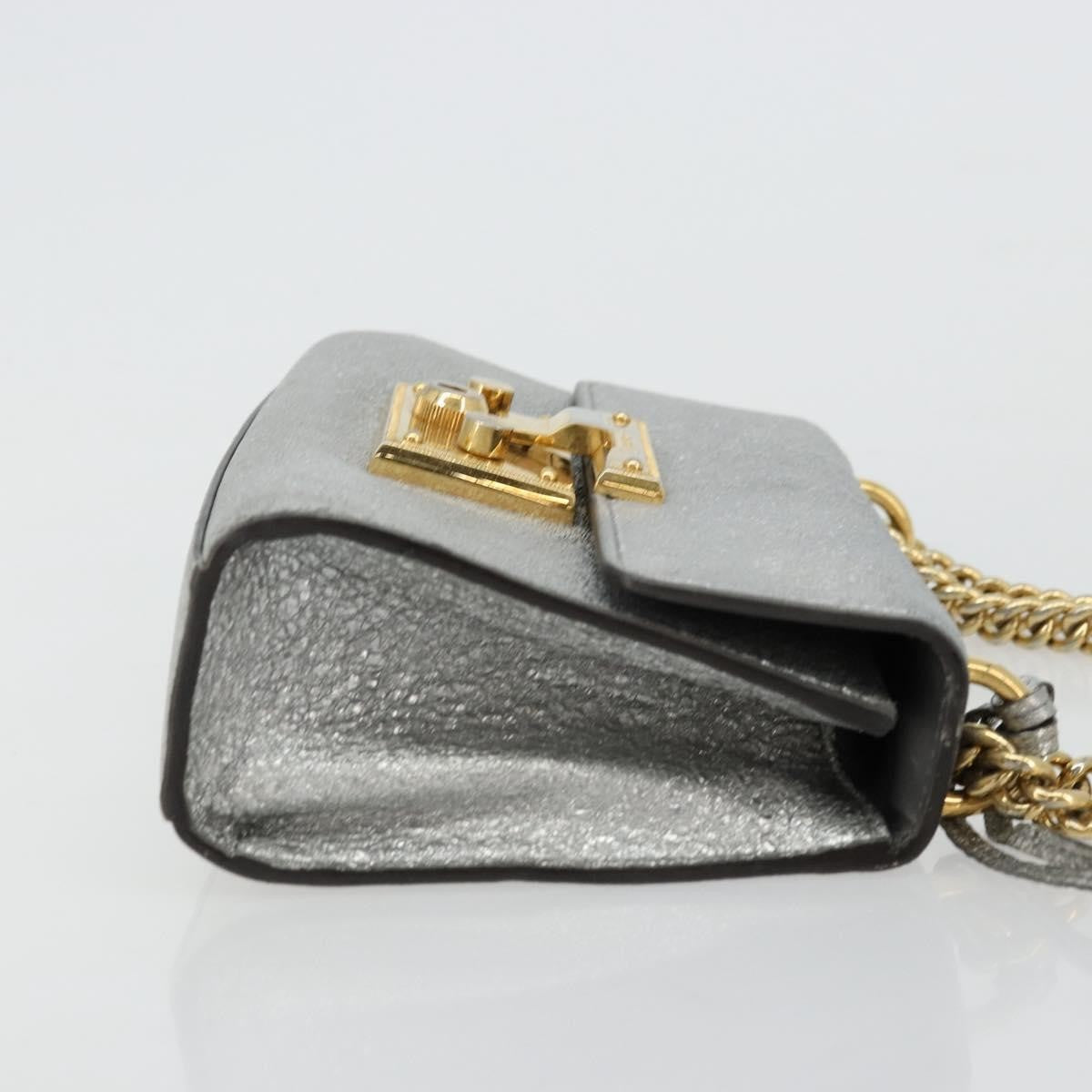 Gucci Padlock Shoulder Bag Nm Gg Coated Canvas And Leather Silver Leather Shoulder Bag Bag (Pre-Owned)