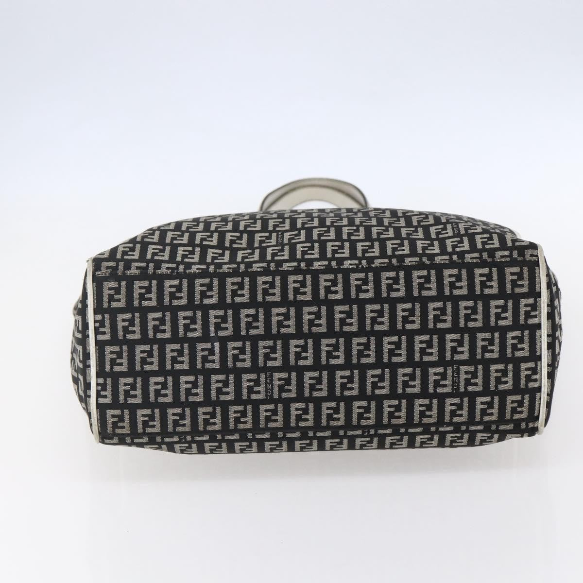 Fendi Zucca Tote Canvas Black Canvas Tote Bag Bag (Pre-Owned)