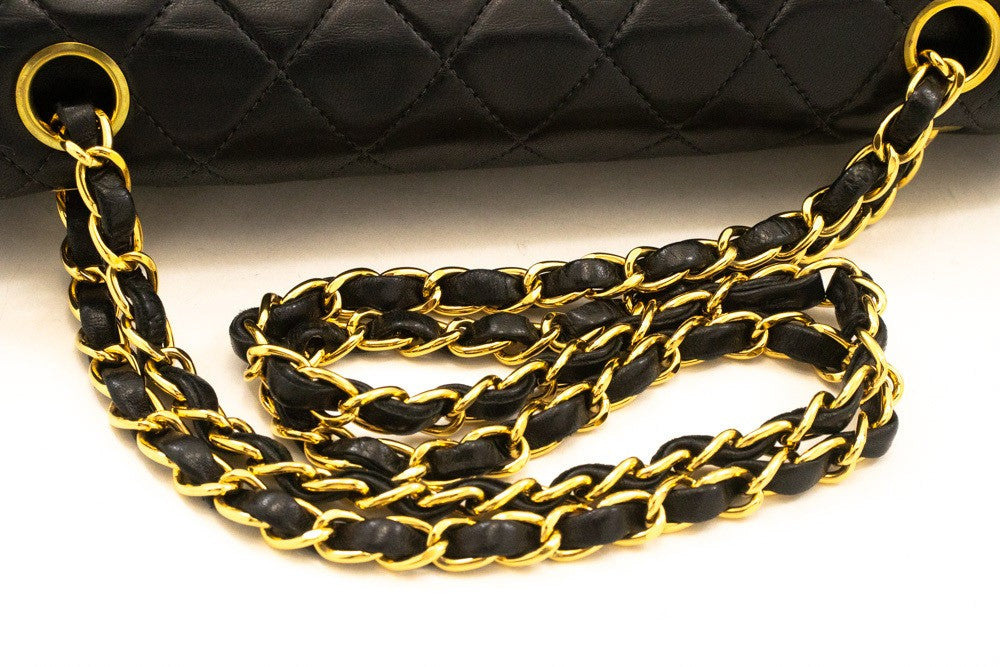 Chanel Classic Bowler Quilted Caviar Black Leather Handbag (Pre-Owned)