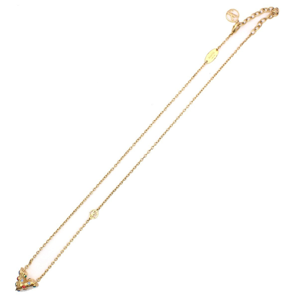 Louis Vuitton Essential V Metal Gold Gold_Plated Necklace Jewelry (Pre-Owned)