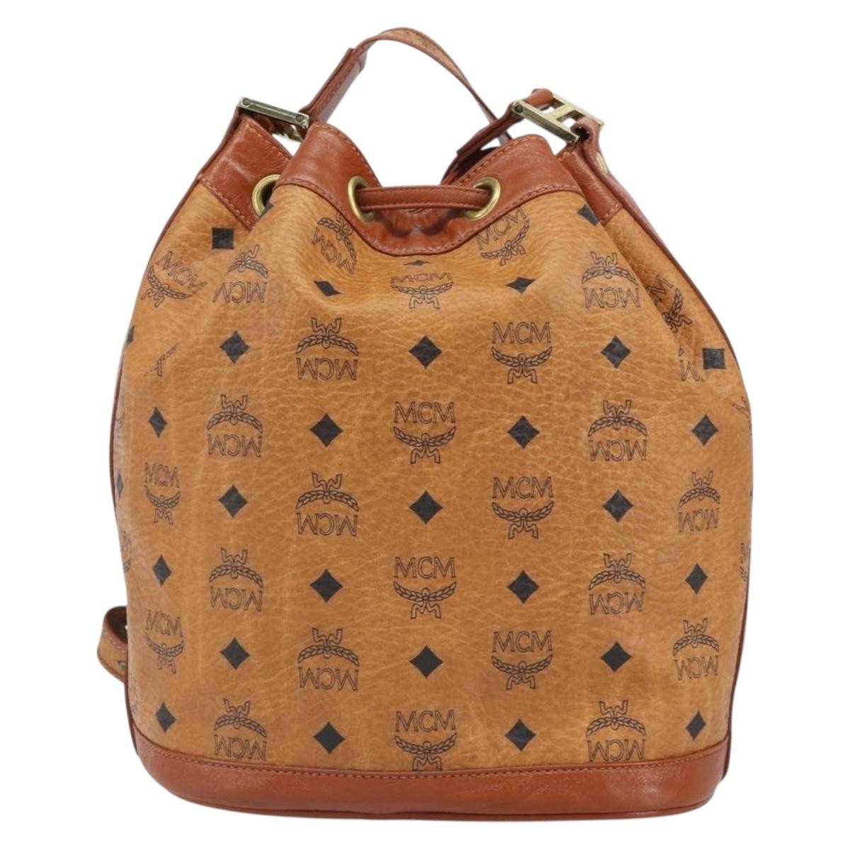 MCM Visetos Pvc Brown Pvc Shoulder Bag Bag (Pre-Owned)