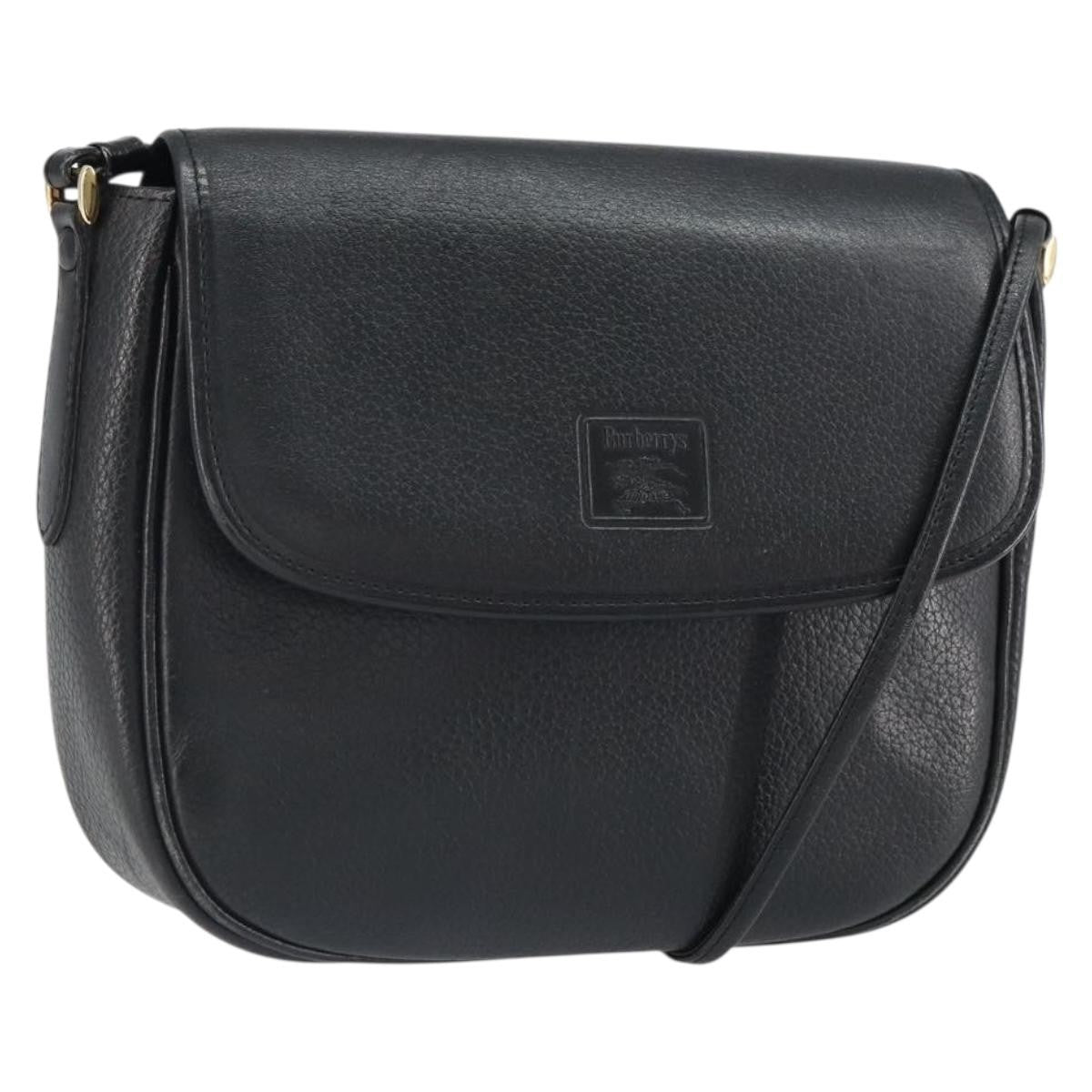 Burberry Vintage Leather Black Leather Shoulder Bag Bag (Pre-Owned)