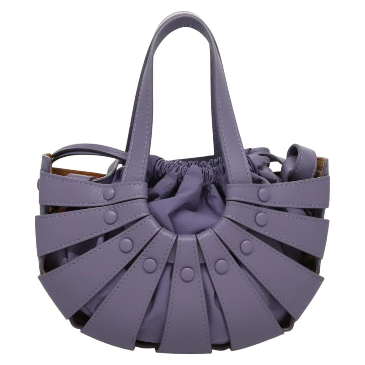 Bottega Veneta Shell Leather Purple Leather Shoulder Bag Bag (Pre-Owned)