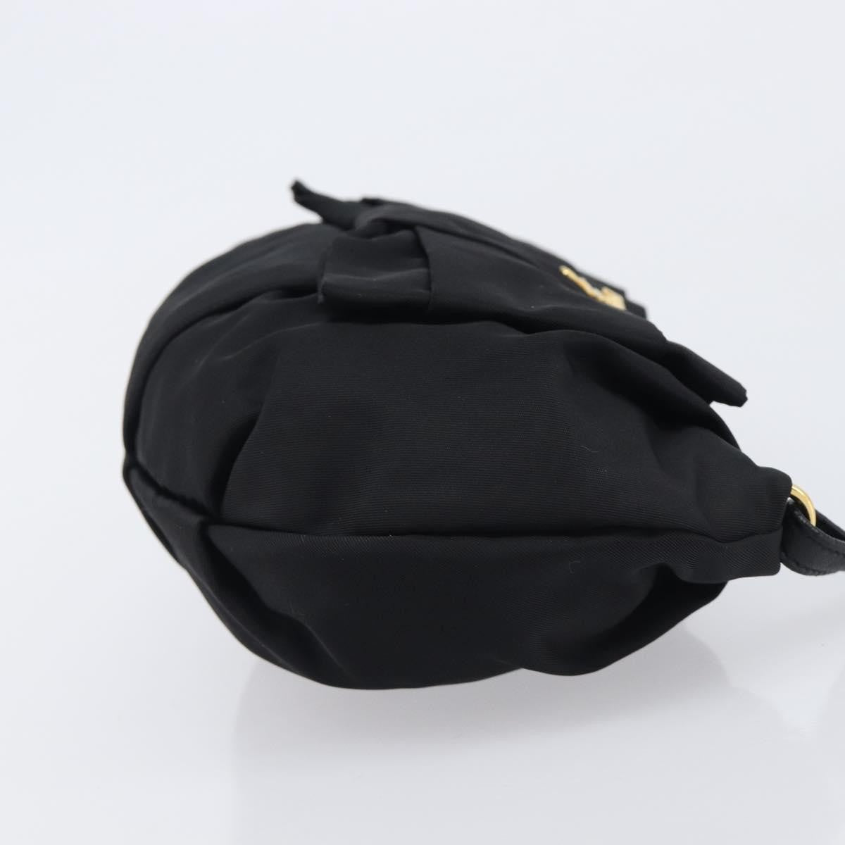 Prada Bow Wristlet Tessuto Black Nylon Clutche & Pouche Bag (Pre-Owned)