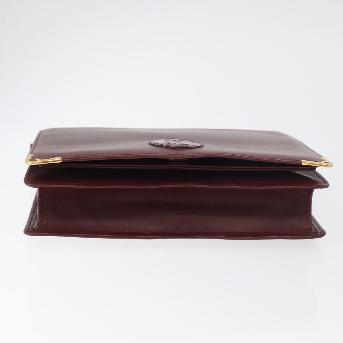 Cartier Must De Cartier Clutch Leather Burgundy Leather Clutche & Pouche Bag (Pre-Owned)