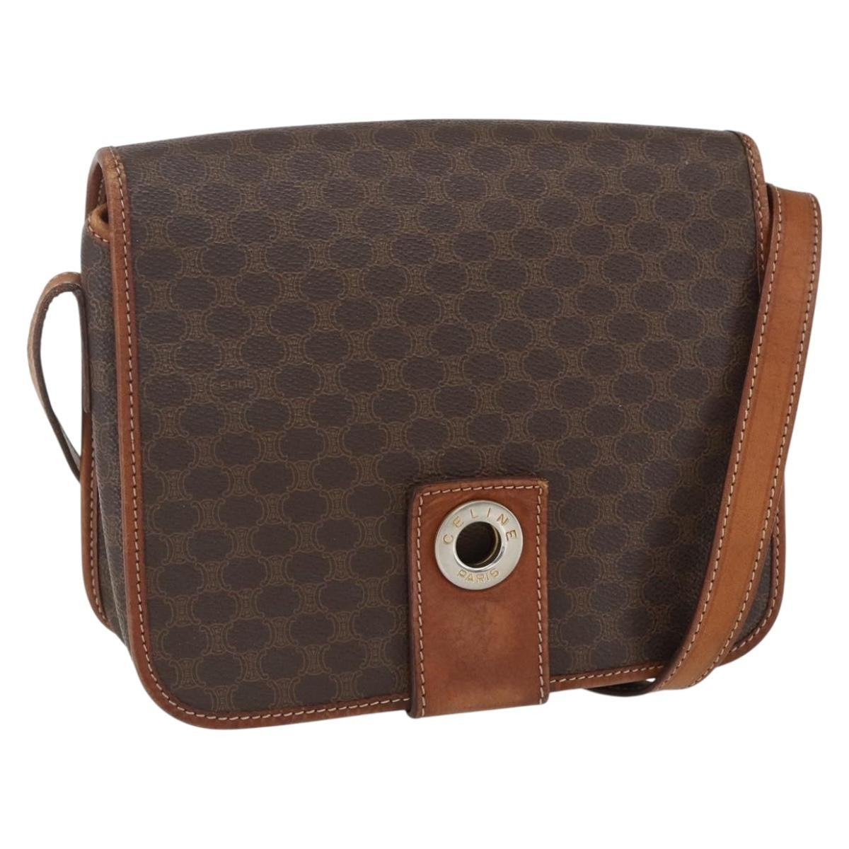 Celine Macadam Shoulder Pvc Leather Brown Pvc Shoulder Bag Bag (Pre-Owned)