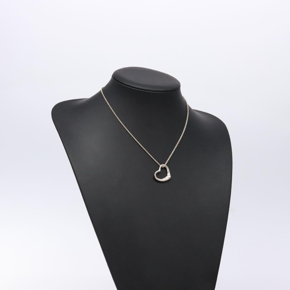 Tiffany & Co. Elsa Peretti Open Heart Pendant Sterling Silver Silver Silver Necklace Jewelry (Pre-Owned)