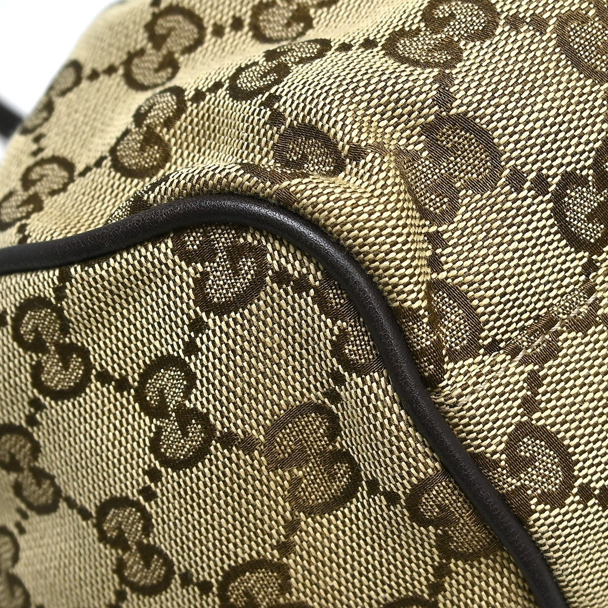 Gucci Sukey Boston Gg Canvas Beige Canvas Handbag (Pre-Owned)