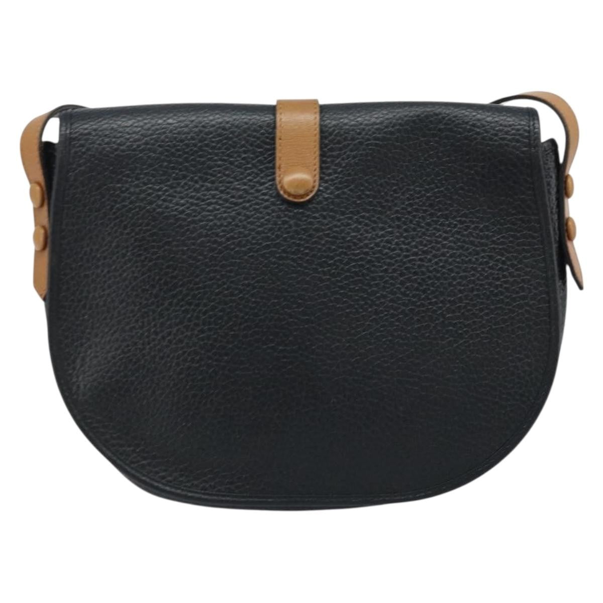 Christian Dior Vintage Cd Logo Leather Black Leather Shoulder Bag Bag (Pre-Owned)