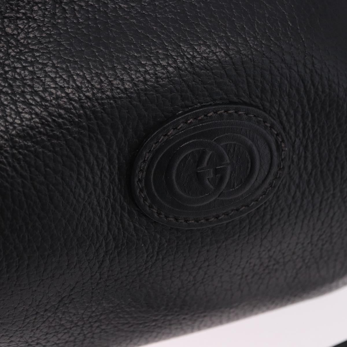 Gucci Shoulder Leather Black Leather Shoulder Bag Bag (Pre-Owned)