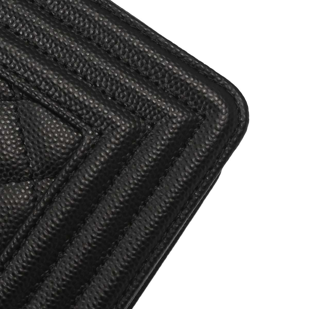 Chanel So Black Boy Flap Quilted Caviar Black Calfskin Handbag (Pre-Owned)