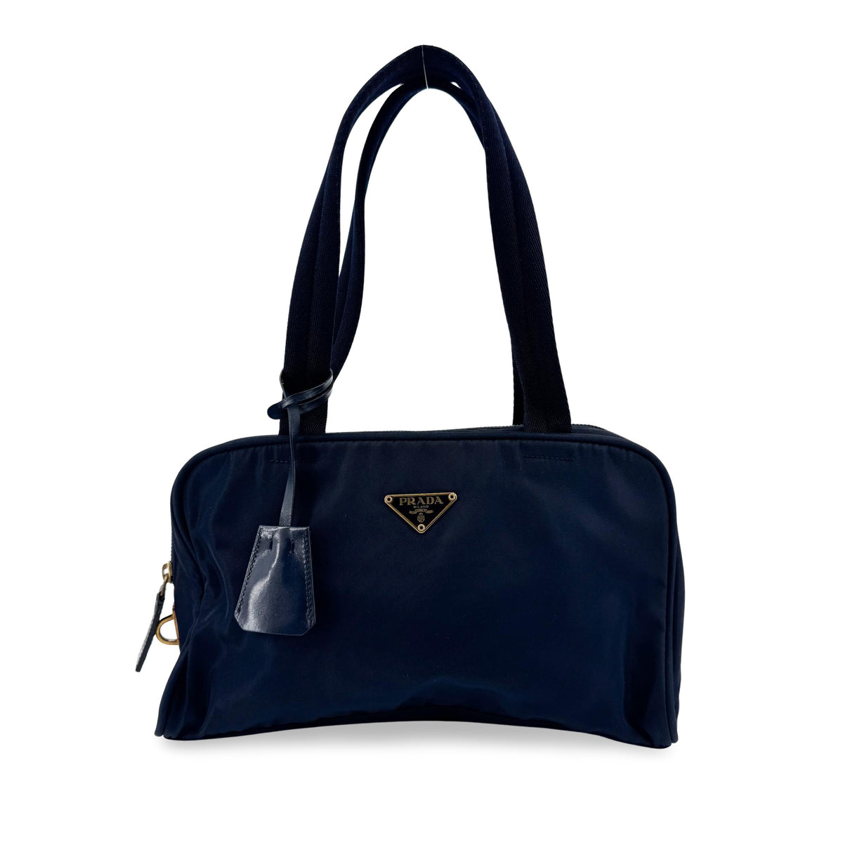 Prada Bowling Tessuto Navy Nylon Shoulder Bag Bag (Pre-Owned)