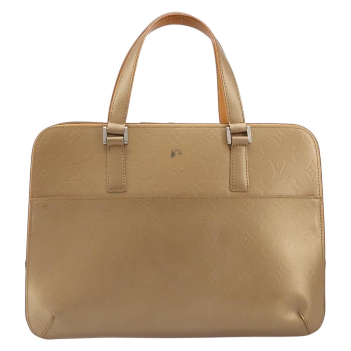 Louis Vuitton Mat Malden Monogram Vernis Beige Canvas Handbag (Pre-Owned)