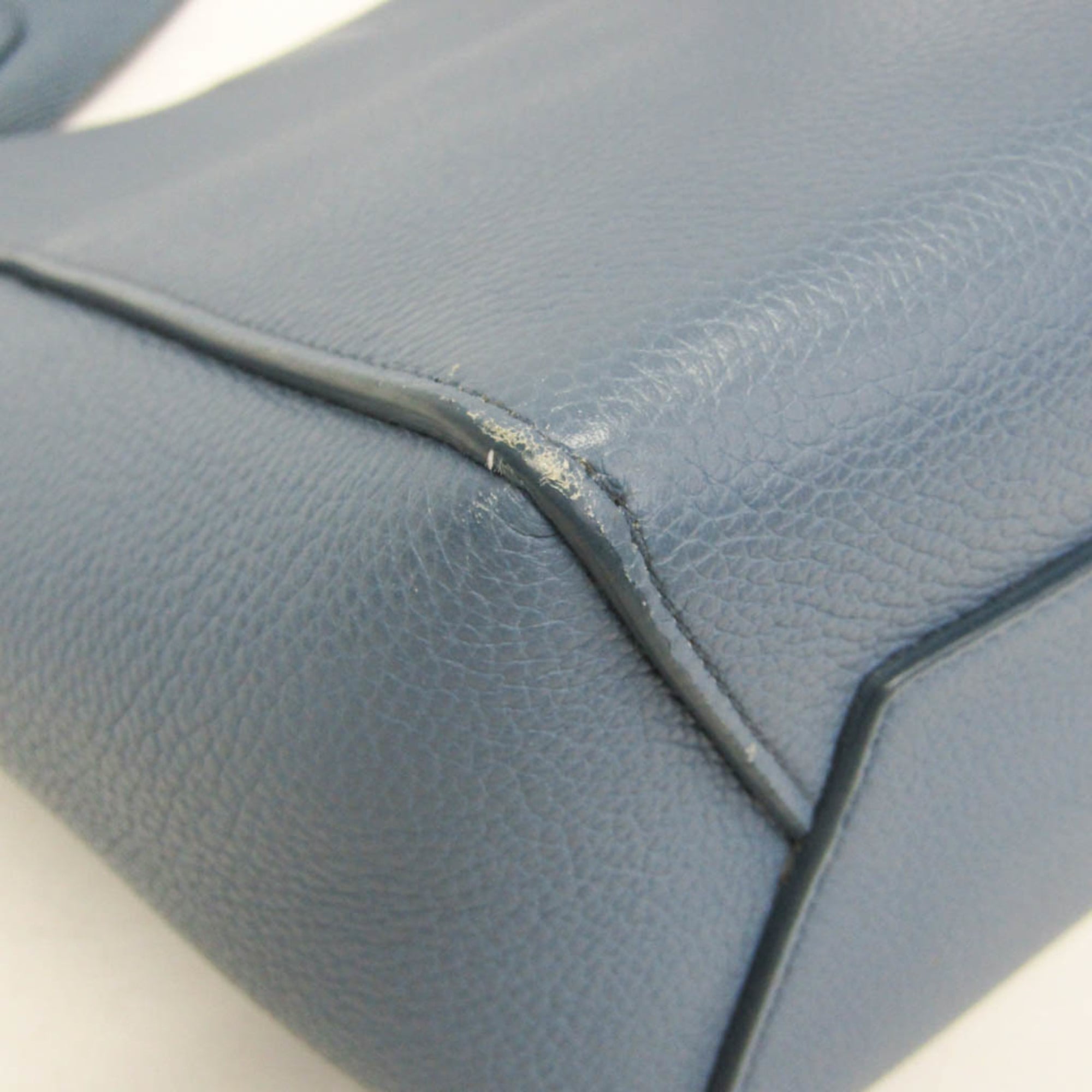 Celine Sangle Seau Calfskin Blue Leather Shoulder Bag Bag (Pre-Owned)