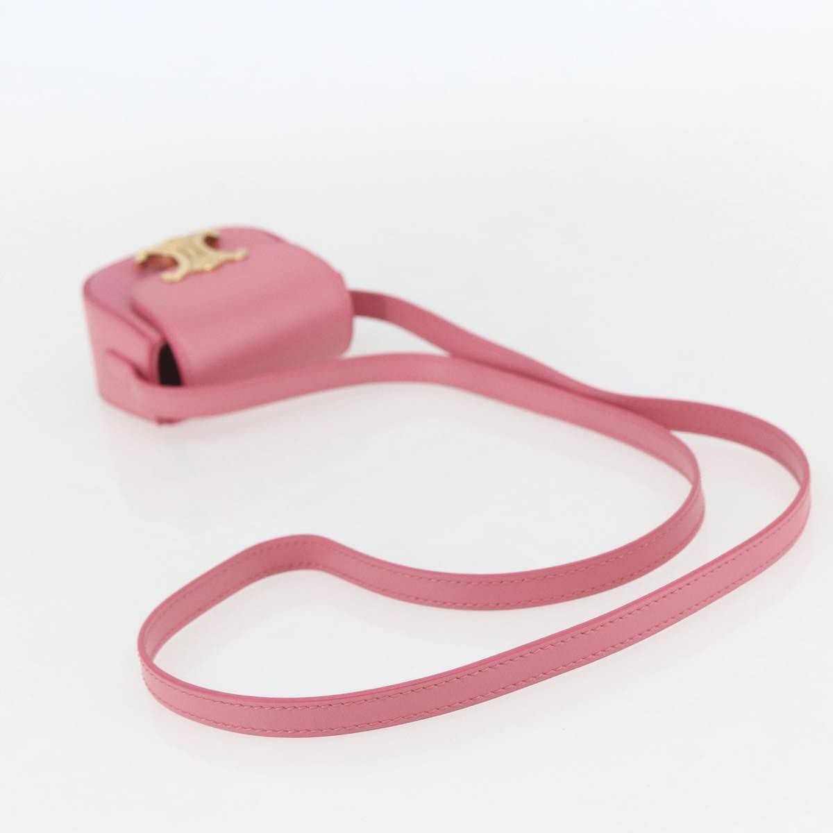 Celine Triomphe Shoulder Smooth Calfskin Pink Leather Shoulder Bag Bag (Pre-Owned)