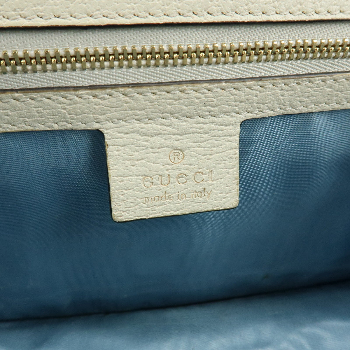 Gucci Sylvie Belt Leather Beige Calfskin Handbag (Pre-Owned)