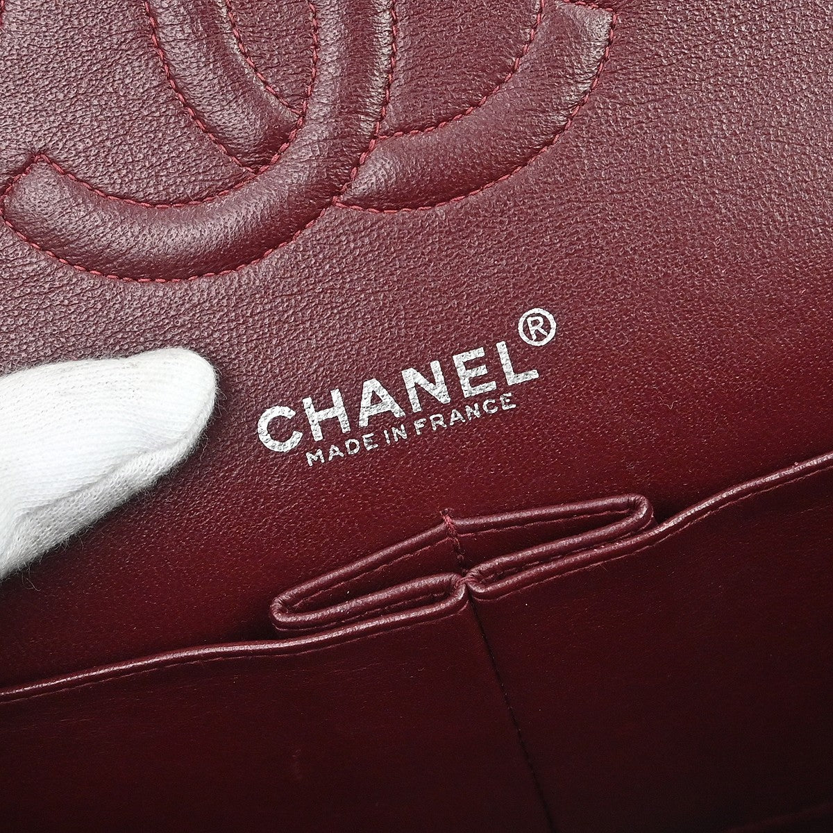 Chanel Classic Double Flap Quilted Lambskin Black Leather Handbag (Pre-Owned)