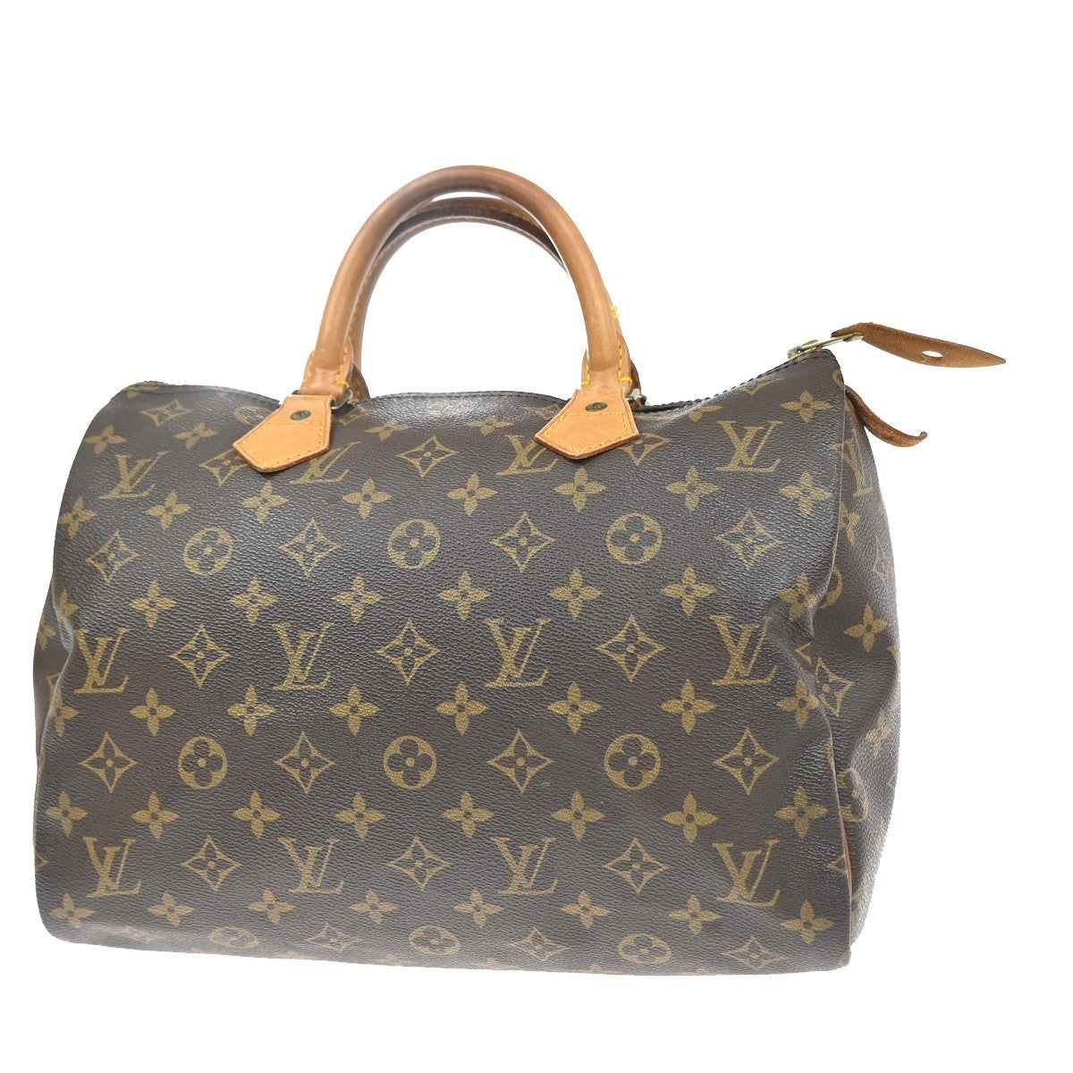 Louis Vuitton Speedy Monogram Canvas Brown Leather Handbag (Pre-Owned)