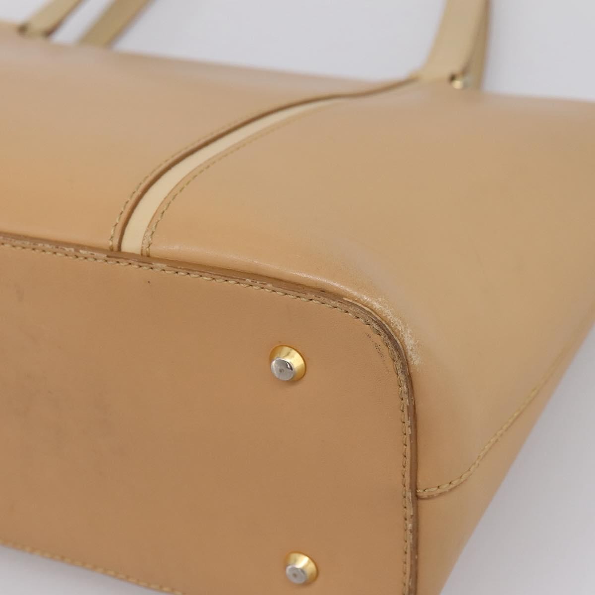 Burberry Handbag Leather Beige Leather Handbag (Pre-Owned)