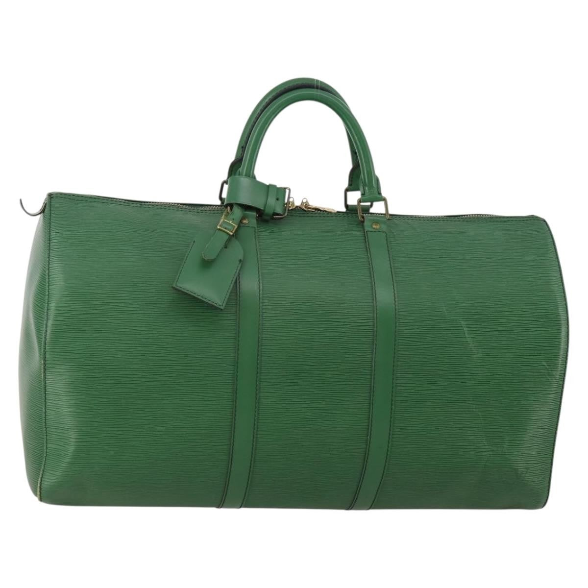 Louis Vuitton Keepall Epi Leather Green Leather Travel Bag Bag (Pre-Owned)
