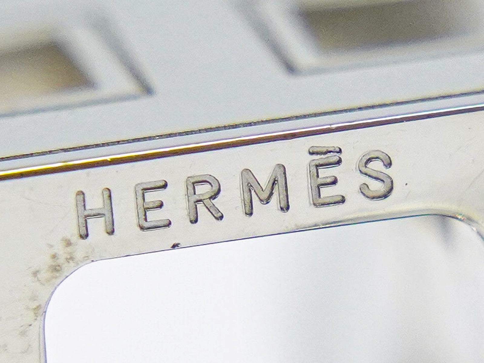 Hermes Cage D'h Pendant Metal Silver Metal Necklace Jewelry (Pre-Owned)