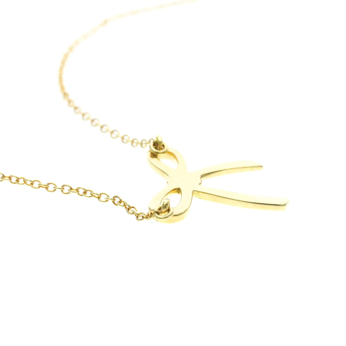 Tiffany & Co. Bow Pendant 18K Yellow Gold Gold Yellow_Gold Necklace Jewelry (Pre-Owned)