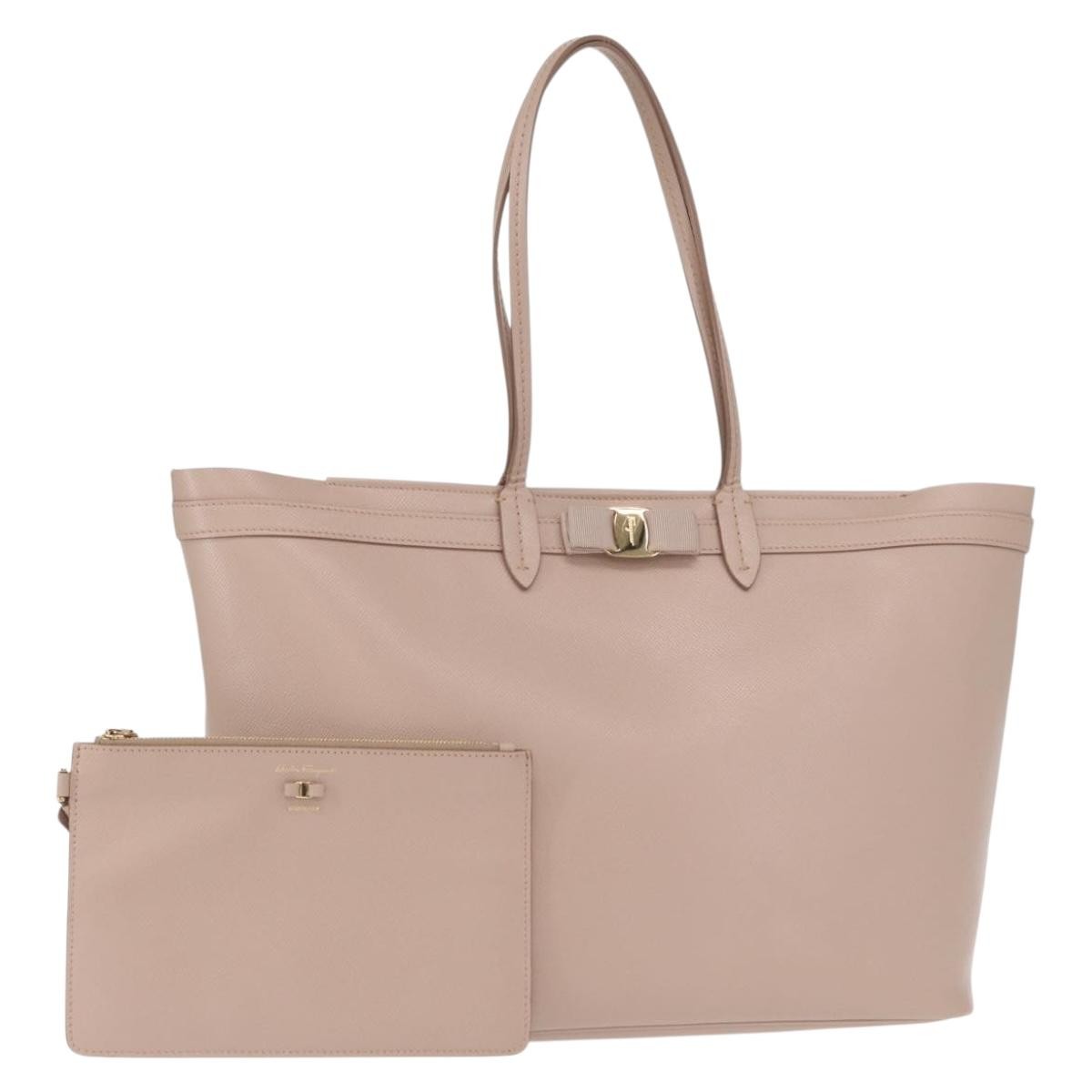Salvatore Ferragamo Vala Tote Leather Pink Leather Tote Bag Bag (Pre-Owned)