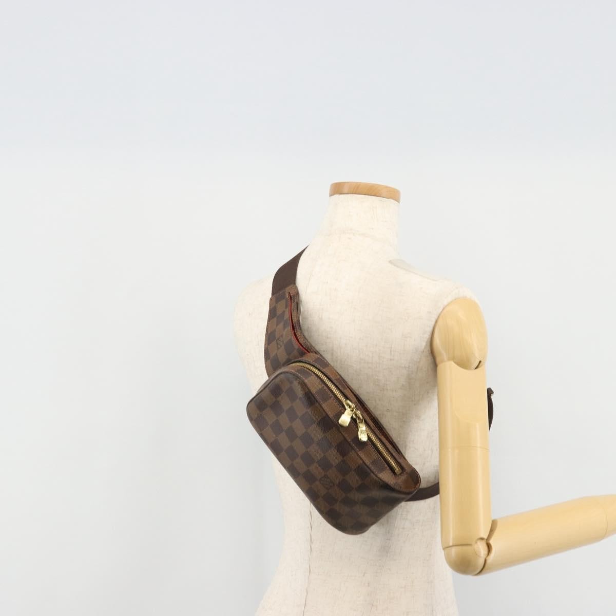 Louis Vuitton Geronimos Waist Damier Ebene Brown Canvas Shoulder Bag Bag (Pre-Owned)