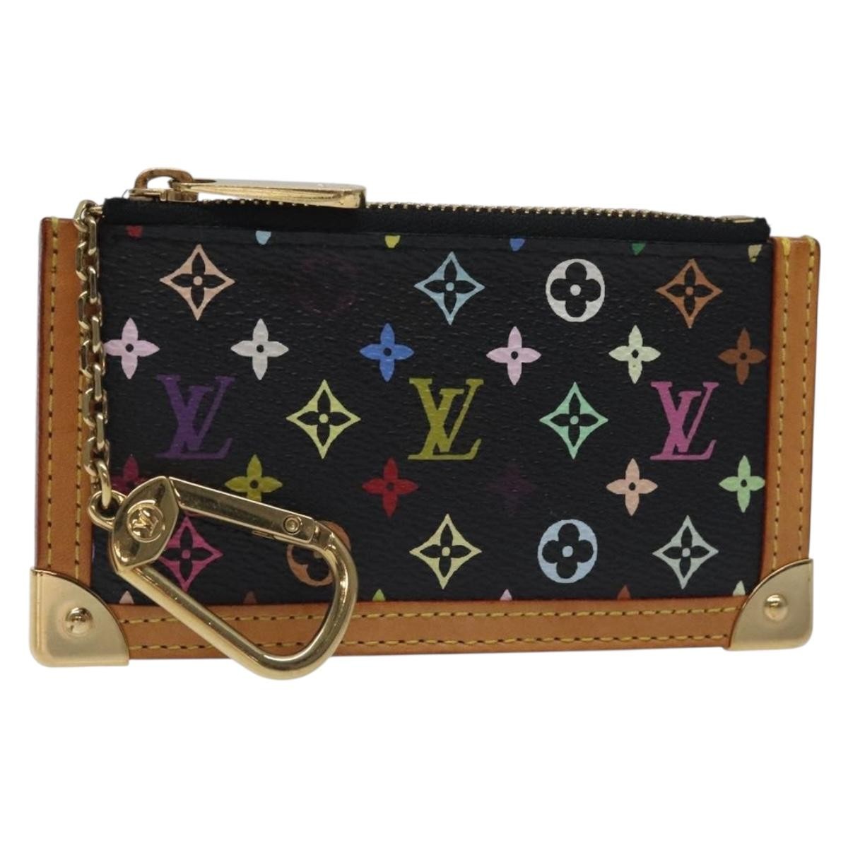 Louis Vuitton Pochette Clés Monogram Canvas Black Canvas Wallets Accessory (Pre-Owned)