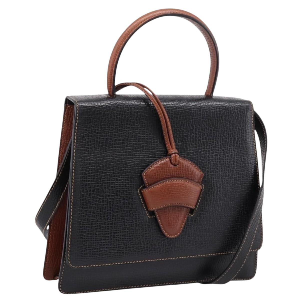 Loewe Barcelona Leather Black Leather Shoulder Bag Bag (Pre-Owned)