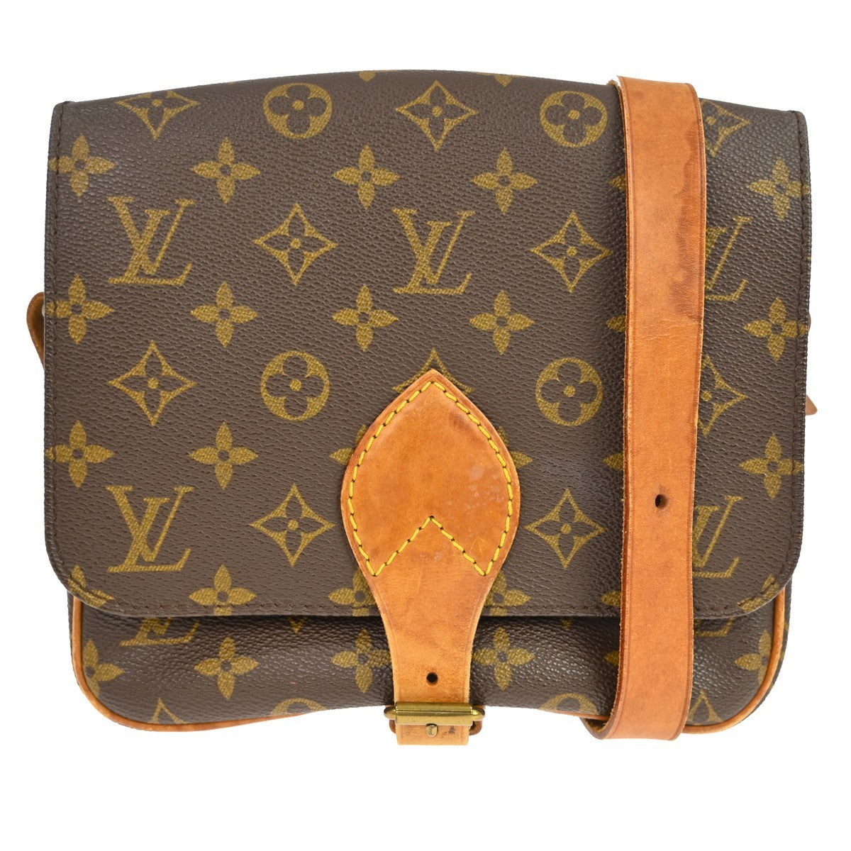 Louis Vuitton Cartouchiere Monogram Canvas Brown Canvas Handbag (Pre-Owned)