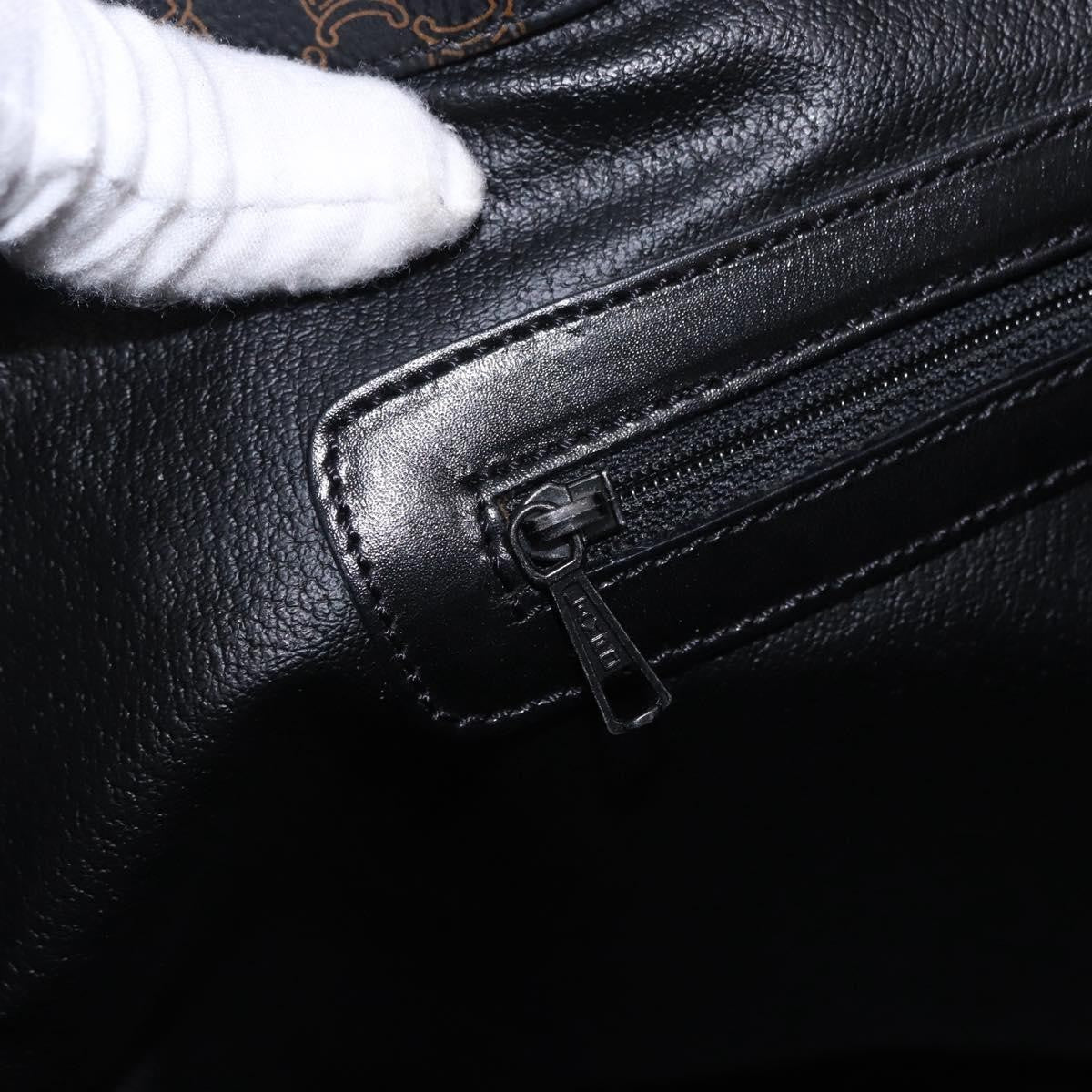 Celine Vintage Macadam Canvas And Leather Black Canvas Shoulder Bag Bag (Pre-Owned)