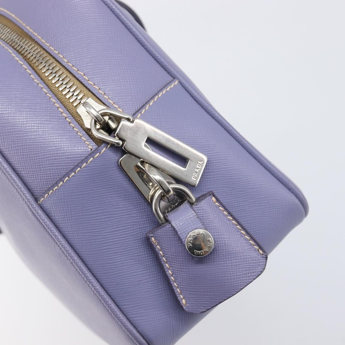 Prada Bauletto Saffiano Purple Leather Handbag (Pre-Owned)