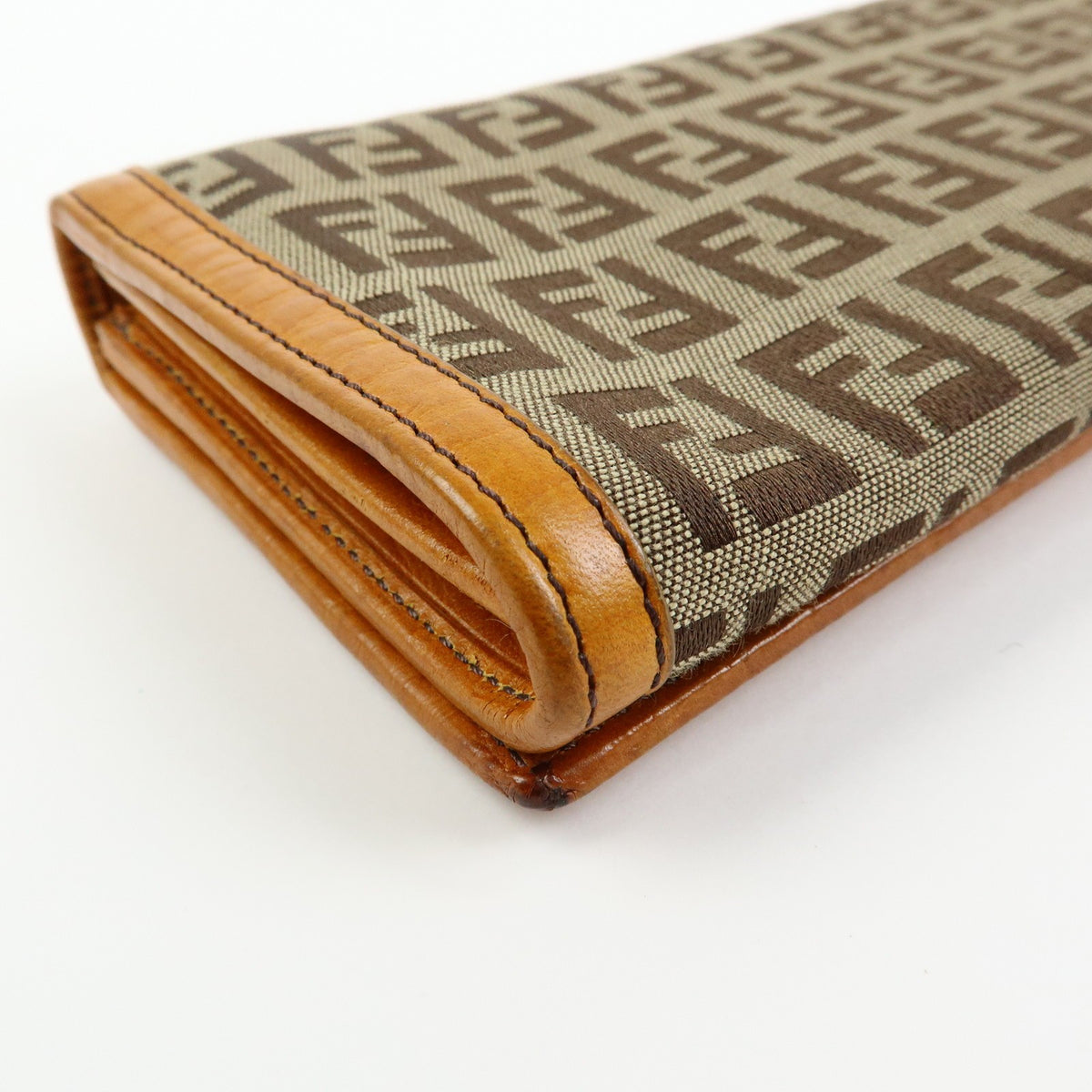 Fendi Bifold Zucca Coated Canvas Beige Canvas Wallets Accessory (Pre-Owned)