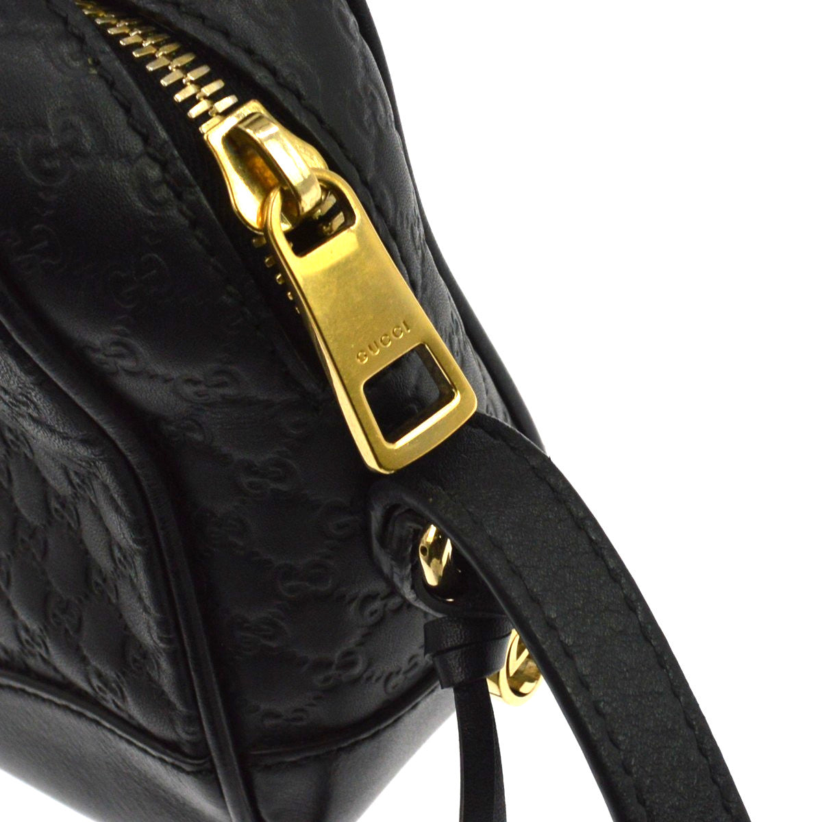 Gucci Bree Disco Microguccissima Leather Black Leather Crossbody Bag Bag (Pre-Owned)