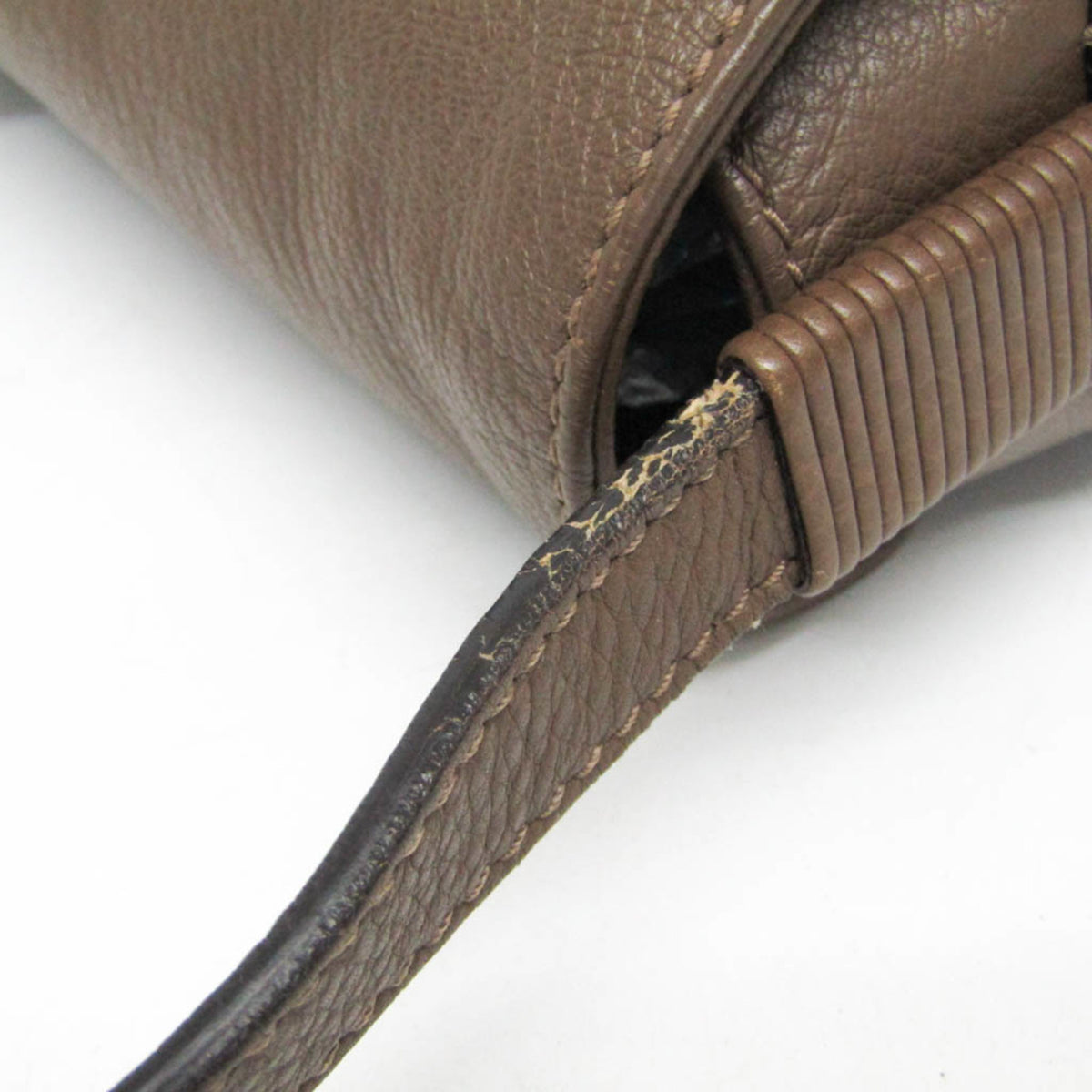 Gucci Bamboo Shoulder Leather Brown Leather Shoulder Bag Bag (Pre-Owned)