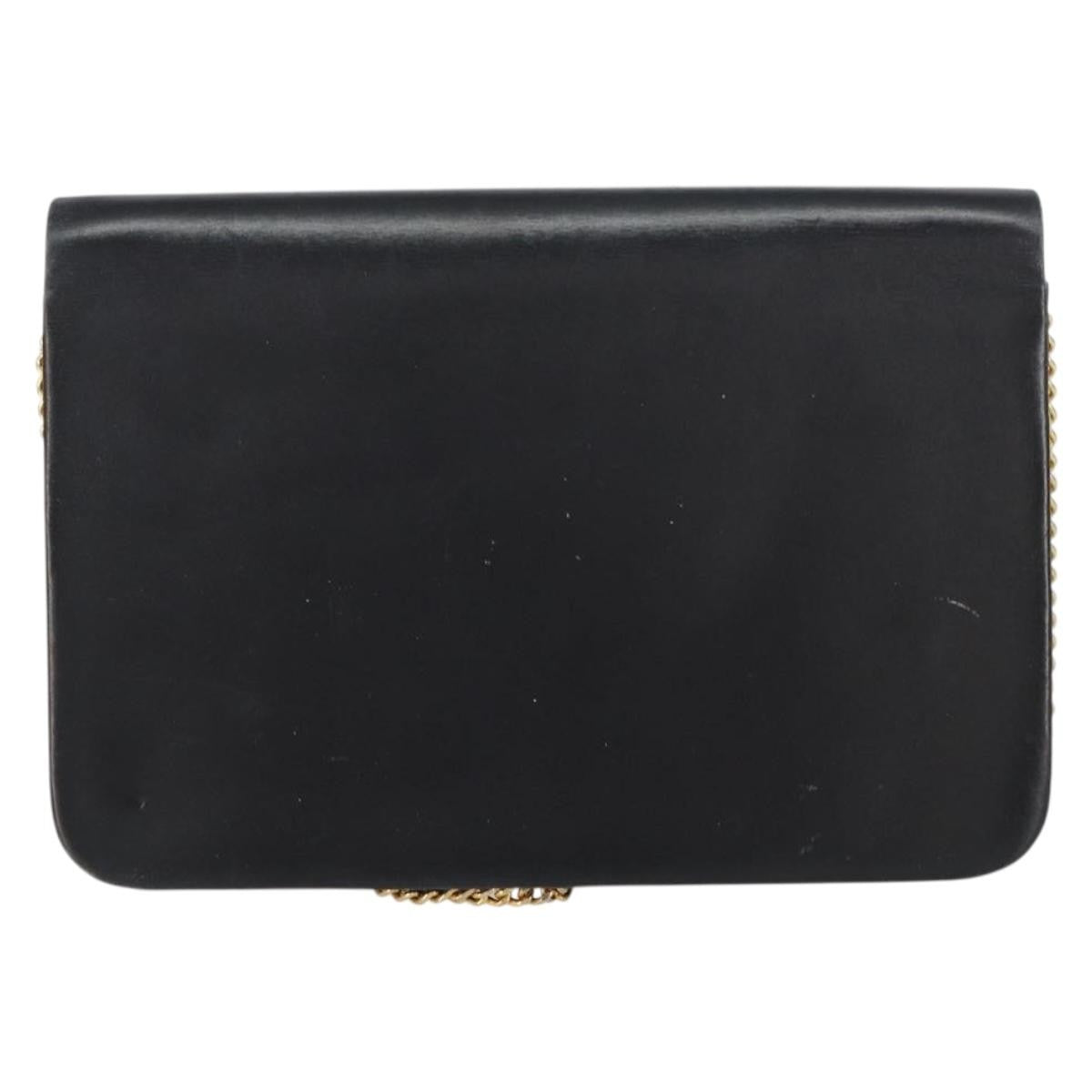 Christian Dior Vintage Chain Flap Leather Black Leather Shoulder Bag Bag (Pre-Owned)