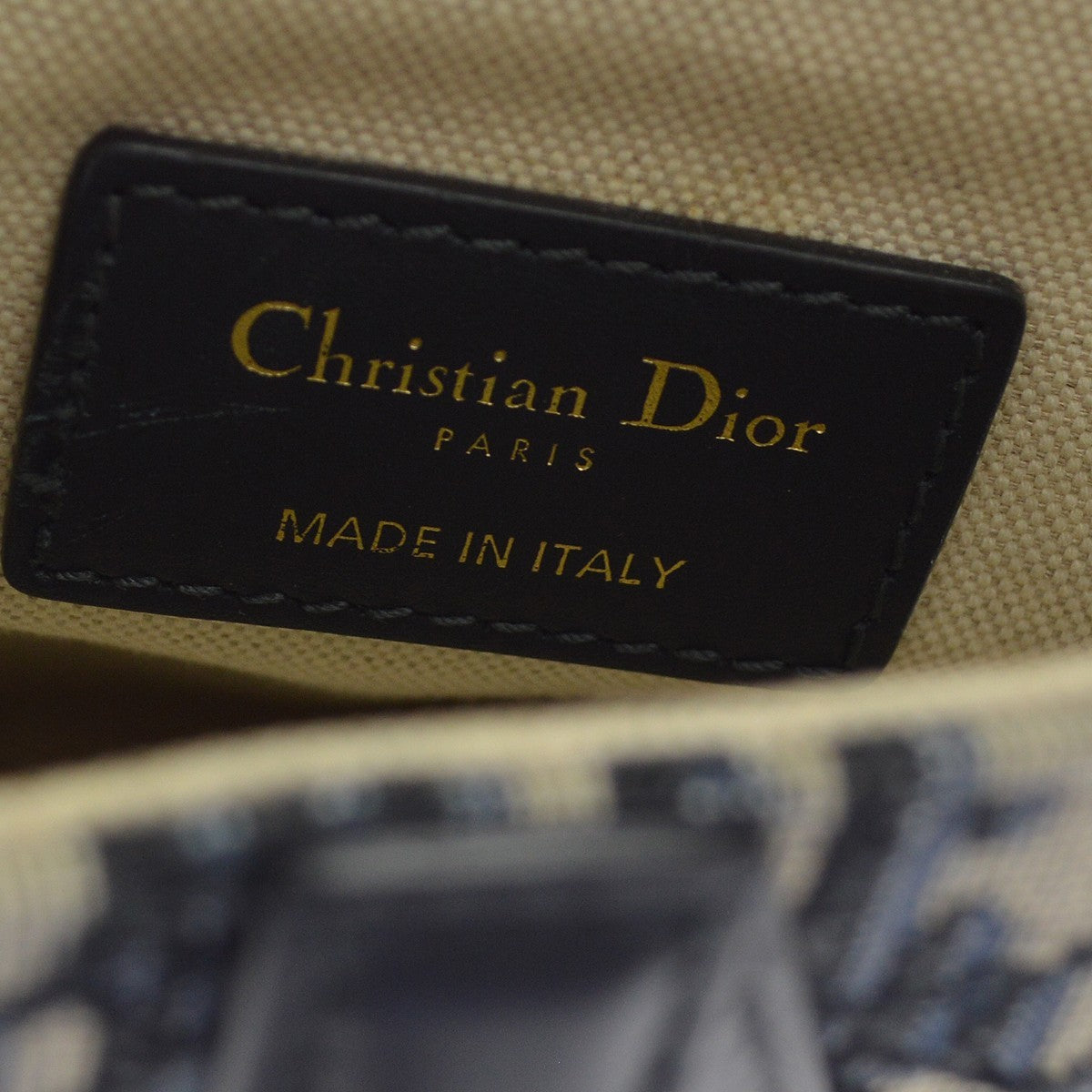 Christian Dior Saddle Oblique Jacquard Navy Canvas Handbag (Pre-Owned)