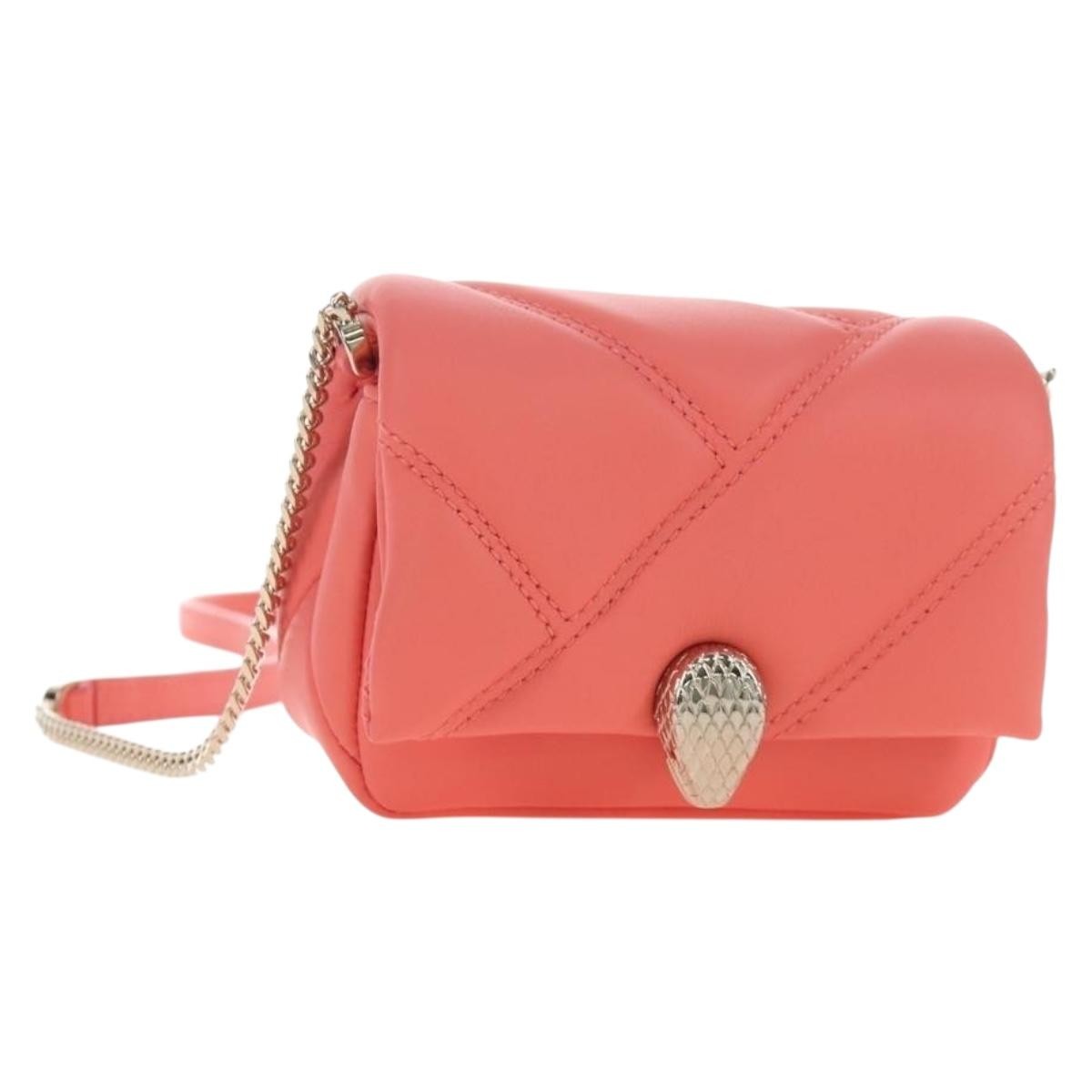 Bvlgari Serpenti Cabochon Diagonal Quilted Leather Pink Leather Shoulder Bag Bag (Pre-Owned)