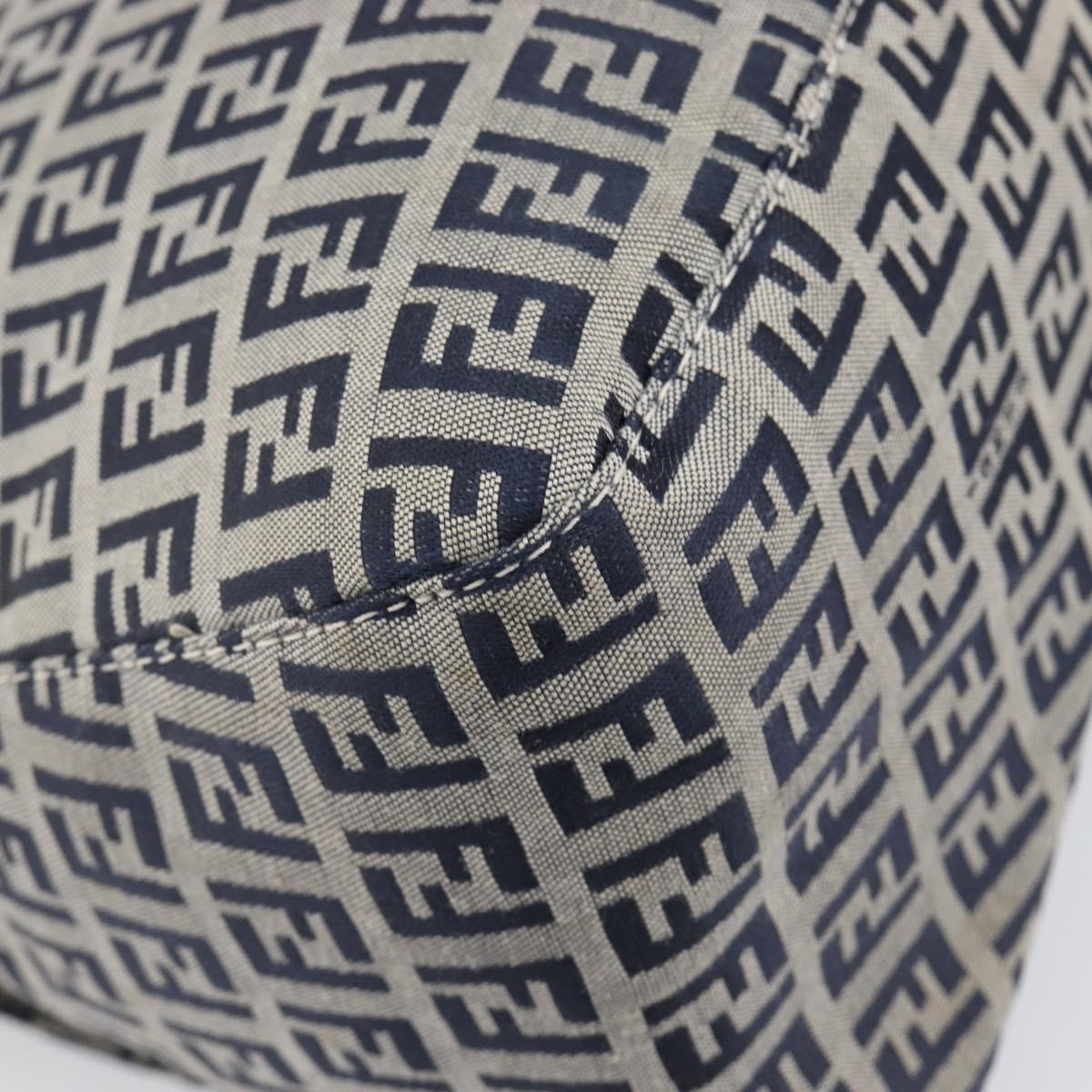 Fendi Zucchino Canvas Mamma Baguette Canvas Navy Canvas Shoulder Bag Bag (Pre-Owned)