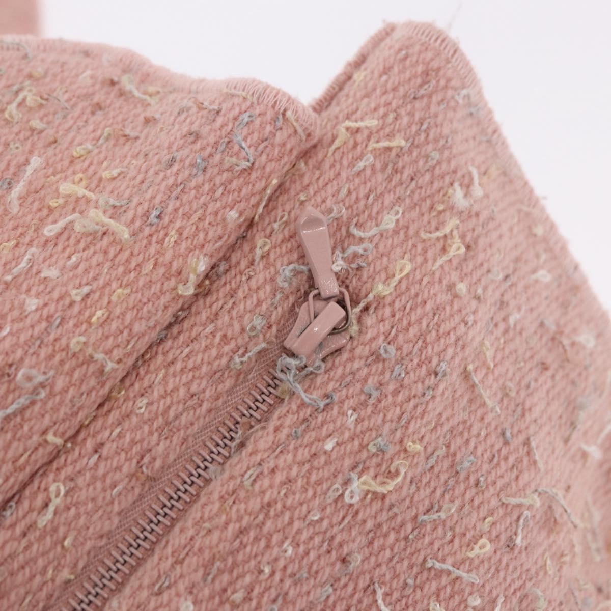 Chanel Shoulder Suede Patchwork Pink Tweed Shoulder Bag Bag (Pre-Owned)