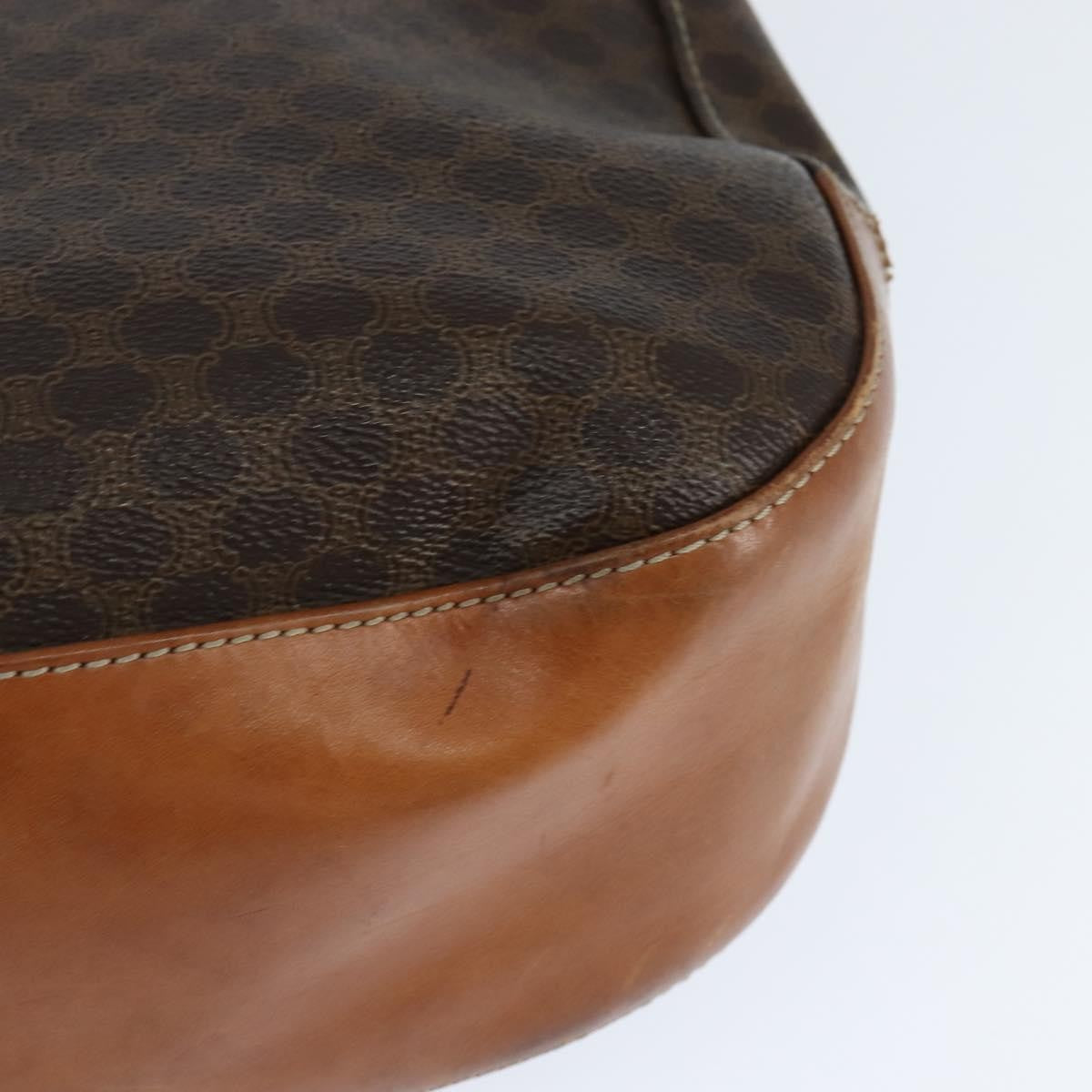 Celine Vintage Macadam Canvas And Leather Brown Canvas Shoulder Bag Bag (Pre-Owned)