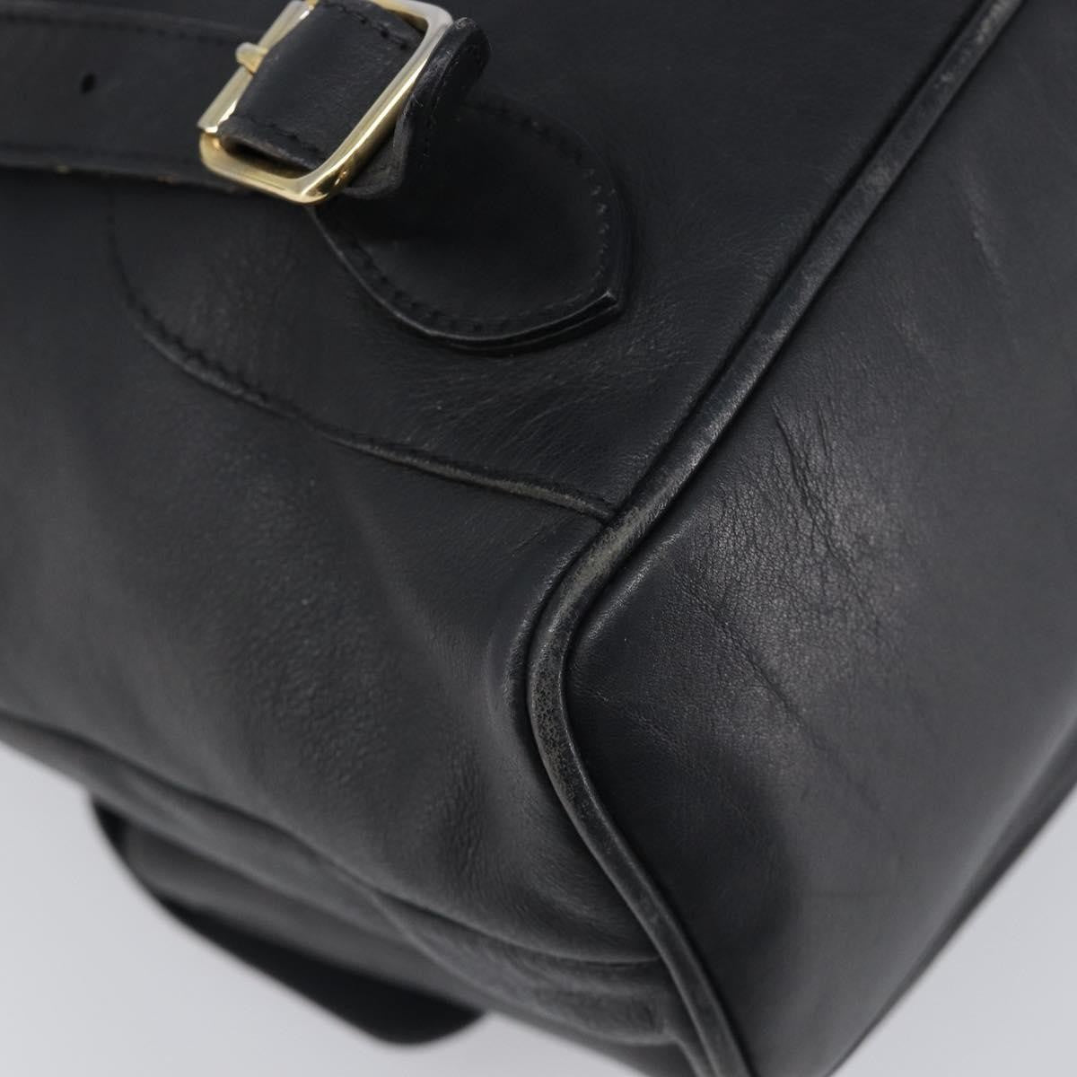 Gucci Vintage Bamboo Leather Black Leather Backpack Bag (Pre-Owned)