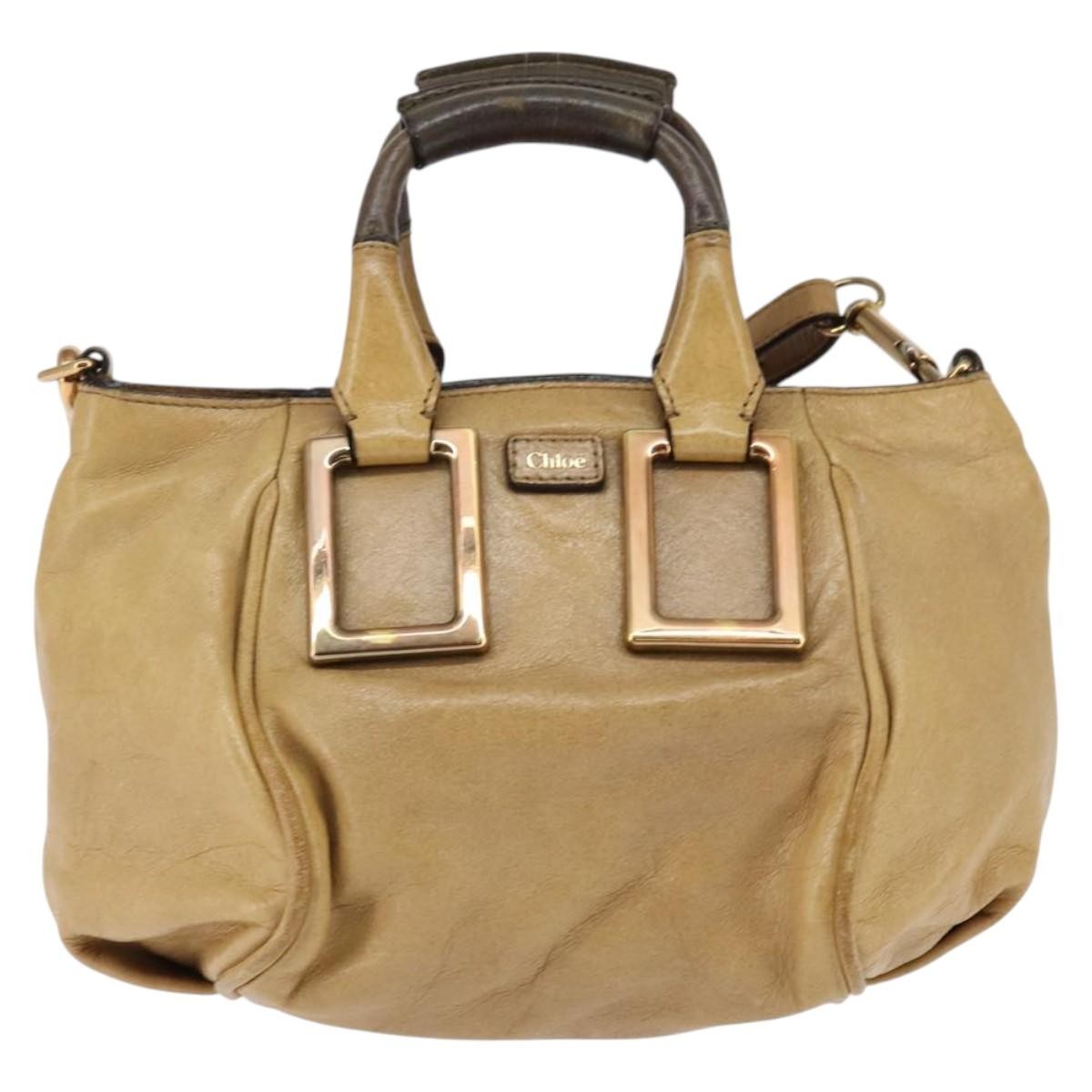 Chloe Ethel Leather Beige Leather Handbag (Pre-Owned)